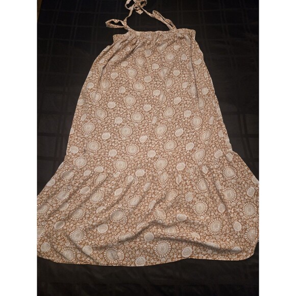 Old Navy Dress Womens Medium Orange Floral Maxi Strap Sundress - Picture 1 of 6